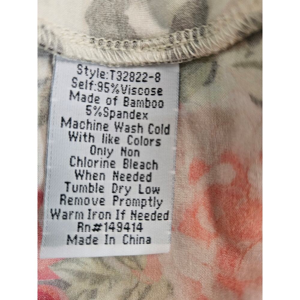 Johnny Was Tiered Boho Chic Midi Dress Animal Floral Print Sz L 3/4 Sleeves - Picture 8 of 8